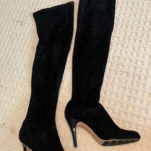 Cole Haan knee high stretch heel boots. Suede.